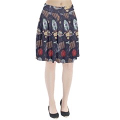 Hand-drawn-pattern-space-elements-collection Pleated Skirt by Jancukart