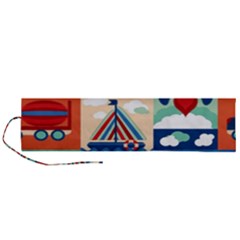 Toy-transport-cartoon-seamless-pattern-with-airplane-aerostat-sail-yacht-vector-illustration Roll Up Canvas Pencil Holder (l) by Jancukart