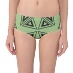 Abstract Pattern Geometric Backgrounds Mid-waist Bikini Bottoms by Eskimos