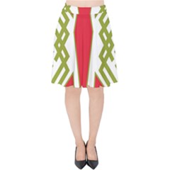 Abstract Pattern Geometric Backgrounds Velvet High Waist Skirt by Eskimos