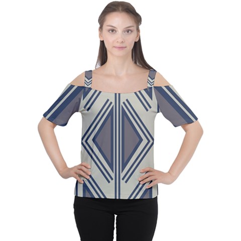 Abstract Pattern Geometric Backgrounds  Cutout Shoulder Tee by Eskimos