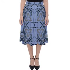 Folk Flowers Print Floral Pattern Ethnic Art Classic Midi Skirt by Eskimos