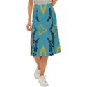 Folk flowers print Floral pattern Ethnic art Midi Panel Skirt View1