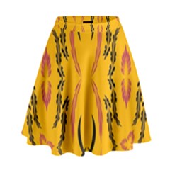 Folk Flowers Print Floral Pattern Ethnic Art High Waist Skirt by Eskimos