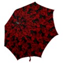 Halloween Goth Cat Pattern in Blood Red Hook Handle Umbrellas (Small) View2