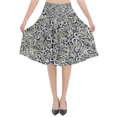 Intricate Ornate Pattern Flared Midi Skirt by dflcprintsclothing