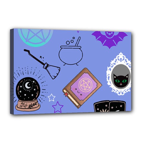 Pastel Goth Witch Blue Canvas 18  X 12  (stretched) by NerdySparkleGoth