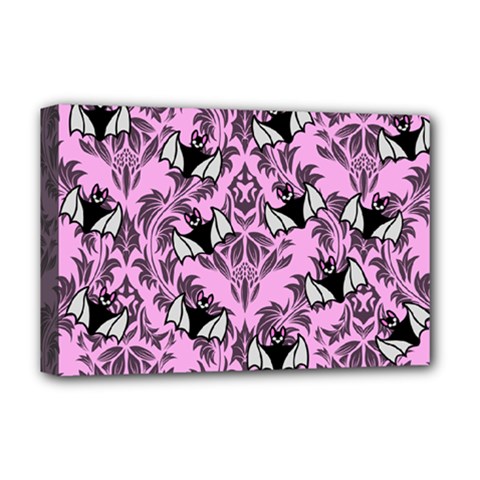 Pink Bats Deluxe Canvas 18  X 12  (stretched) by NerdySparkleGoth