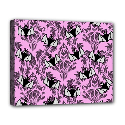 Pink Bats Deluxe Canvas 20  X 16  (stretched) by NerdySparkleGoth