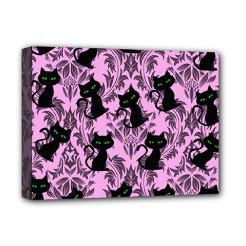 Pink Cats Deluxe Canvas 16  X 12  (stretched)  by NerdySparkleGoth
