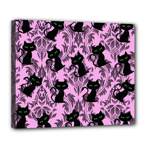 Pink Cats Deluxe Canvas 24  X 20  (stretched) by NerdySparkleGoth