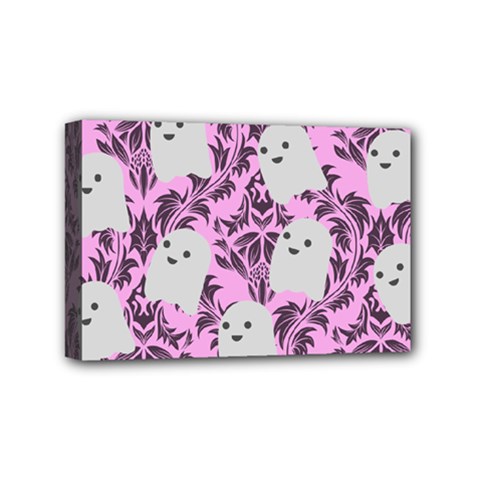 Pink Ghosts Mini Canvas 6  X 4  (stretched) by NerdySparkleGoth