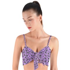 Purple Bats Woven Tie Front Bralet by NerdySparkleGoth