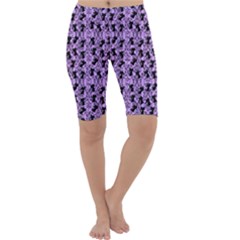 Purple Cat Cropped Leggings  by NerdySparkleGoth