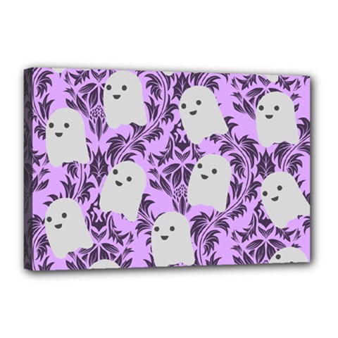 Purple Ghosts Canvas 18  X 12  (stretched) by NerdySparkleGoth