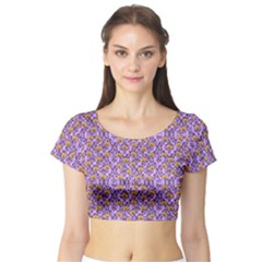 Purple Jack Short Sleeve Crop Top by NerdySparkleGoth