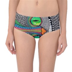 Alice In Wonderland Cat Mid-waist Bikini Bottoms by artworkshop