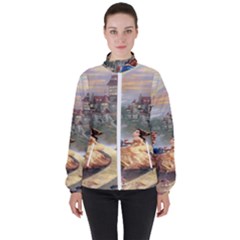 Beauty And The Beast Castle Women s High Neck Windbreaker by artworkshop