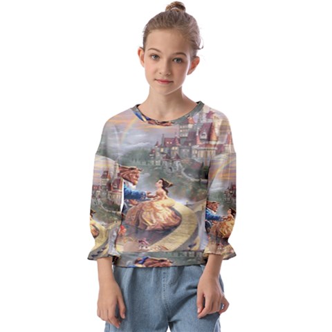 Beauty And The Beast Castle Kids  Cuff Sleeve Top by artworkshop