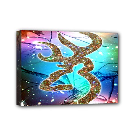 Browning Deer Glitter Galaxy Mini Canvas 7  X 5  (stretched) by artworkshop