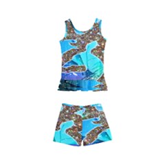Browning Deer Glitter Galaxy Kids  Boyleg Swimsuit by artworkshop