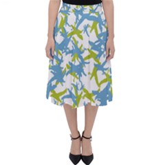 Birds Silhouette Motif Random Pattern Classic Midi Skirt by dflcprintsclothing