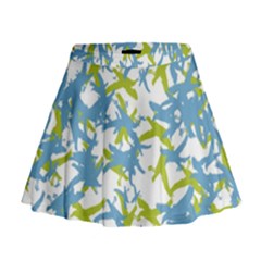 Birds Silhouette Motif Random Pattern Mini Flare Skirt by dflcprintsclothing