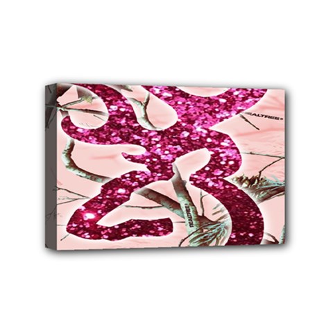 Browning Deer Glitter Mini Canvas 6  X 4  (stretched) by artworkshop