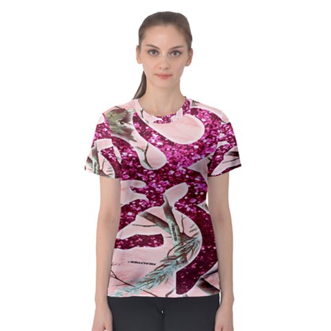 Browning Deer Glitter Women s Sport Mesh Tee by artworkshop