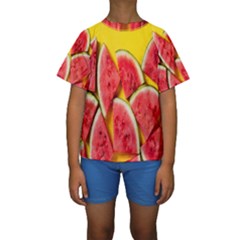 Watermelon Kids  Short Sleeve Swimwear by artworkshop