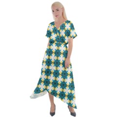 Digitalart Cross Front Sharkbite Hem Maxi Dress by Sparkle
