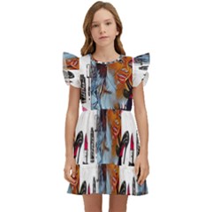 Modern Art Kids  Winged Sleeve Dress by Sparkle