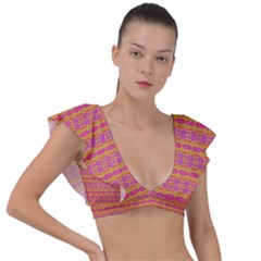 Creamsicle Experience Plunge Frill Sleeve Bikini Top by Thespacecampers