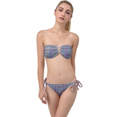 Dots On Dots Twist Bandeau Bikini Set by Thespacecampers