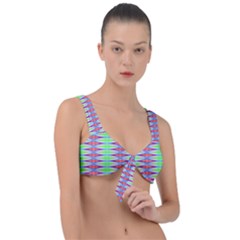Electro Stripe Front Tie Bikini Top by Thespacecampers