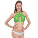 Abstract pattern geometric backgrounds  Cross Front Halter Bikini Top View1