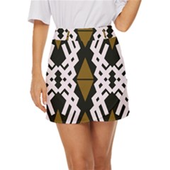 Abstract Pattern Geometric Backgrounds  Mini Front Wrap Skirt by Eskimos