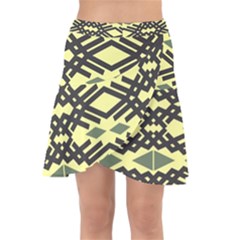 Abstract Pattern Geometric Backgrounds Wrap Front Skirt by Eskimos