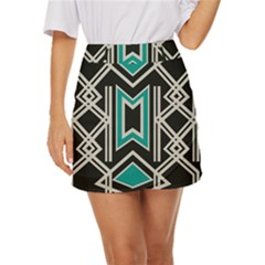 Abstract Pattern Geometric Backgrounds  Mini Front Wrap Skirt by Eskimos