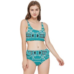 Abstract Pattern Geometric Backgrounds  Frilly Bikini Set by Eskimos