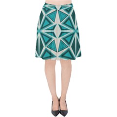Abstract Pattern Geometric Backgrounds  Velvet High Waist Skirt by Eskimos