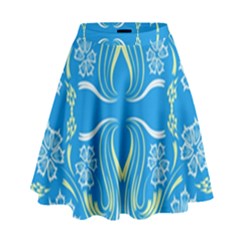 Folk Flowers Print Floral Pattern Ethnic Art High Waist Skirt by Eskimos