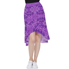 Folk Flowers Print Floral Pattern Ethnic Art Frill Hi Low Chiffon Skirt by Eskimos