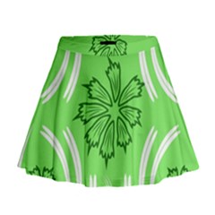 Folk Flowers Print Floral Pattern Ethnic Art Mini Flare Skirt by Eskimos