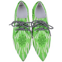 Folk Flowers Print Floral Pattern Ethnic Art Pointed Oxford Shoes by Eskimos