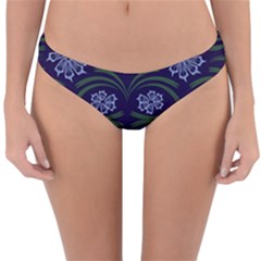 Folk Flowers Print Floral Pattern Ethnic Art Reversible Hipster Bikini Bottoms by Eskimos