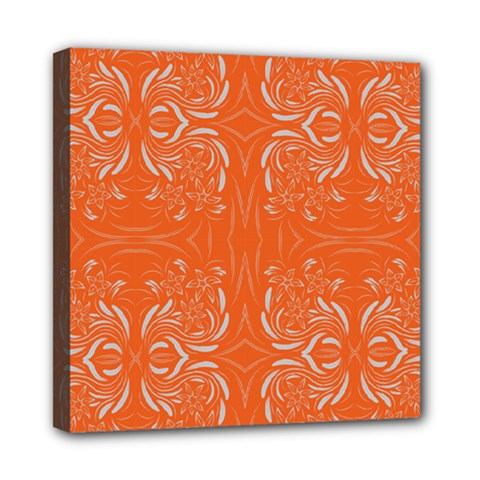 Folk Flowers Print Floral Pattern Ethnic Art Mini Canvas 8  X 8  (stretched) by Eskimos