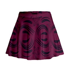 Folk Flowers Print Floral Pattern Ethnic Art Mini Flare Skirt by Eskimos