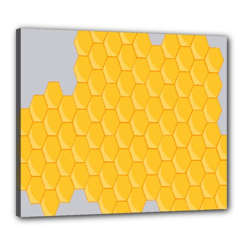 Hexagons Yellow Honeycomb Hive Bee Hive Pattern Canvas 24  X 20  (stretched) by artworkshop
