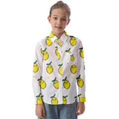 Pattern Lemon Texture Kids  Long Sleeve Shirt by artworkshop